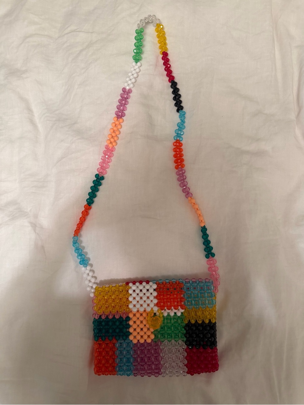 Susan Alexandra Multicolor Beaded Patchwork Crossbody Bag